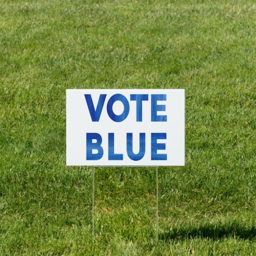 Vote Blue bold watercolor text political Sign