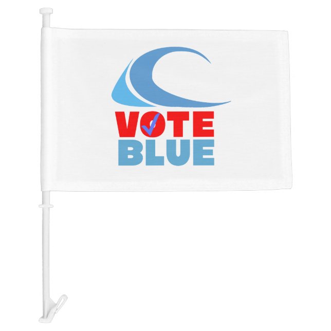 VOTE BLUE CAR FLAG (Front)
