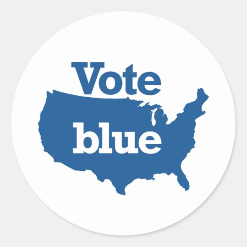 Vote Blue Classic Round Sticker