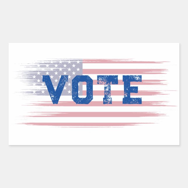 Vote Blue Customizable Rectangular Sticker (Front)