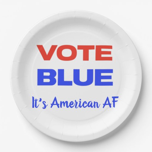 Vote Blue Democrat Political Red Blue Funny Humor Paper Plates