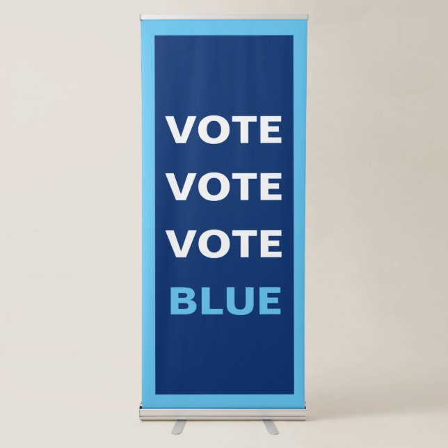 Vote Blue Democrat Selfie Background Backdrop Retractable Banner (Front)