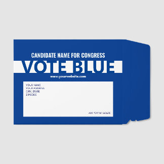 Vote Blue Democratic Candidate Name 2026 Elections Envelope Mailers
