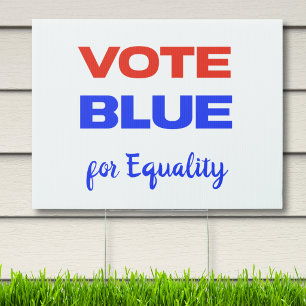 Vote Blue Democratic Political Red Blue Sign