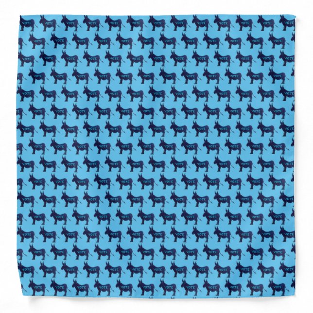 VOTE Blue Donkey Democratic Election Day USA Bandana (Front)