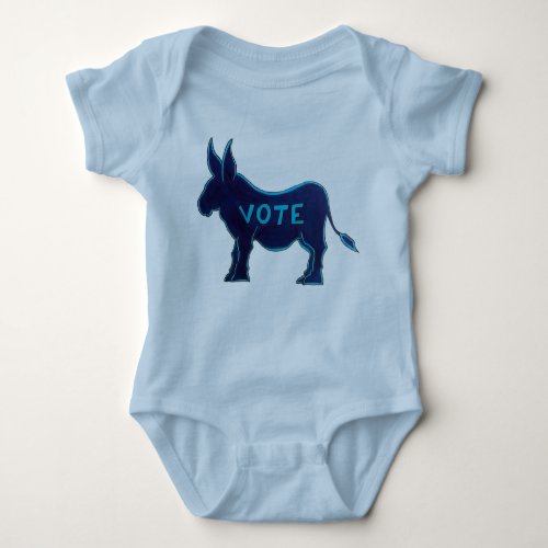 VOTE Blue Donkey Election Day USA Voting Patriotic Baby Bodysuit