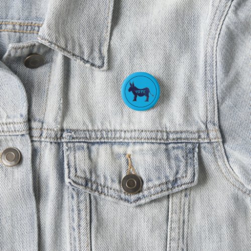 VOTE Blue Donkey Election Day USA Voting Patriotic Button