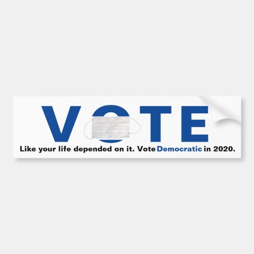 Vote Blue Face Mask Life Depended On It Sticker