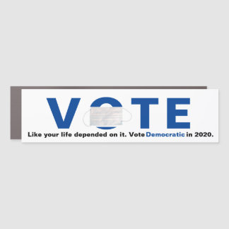Vote Blue Face-mask Life Depends on It Car Magnet