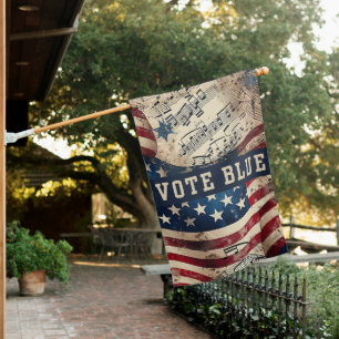 Vote Blue Flag Red White Blue Political 