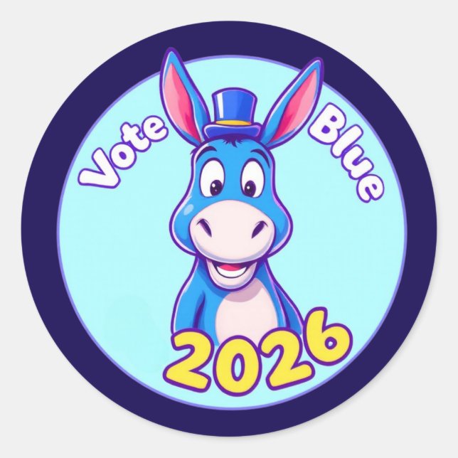 vote blue in 2026 classic round sticker (Front)