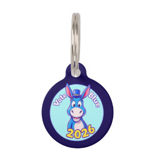 vote blue in 2026 pet ID tag