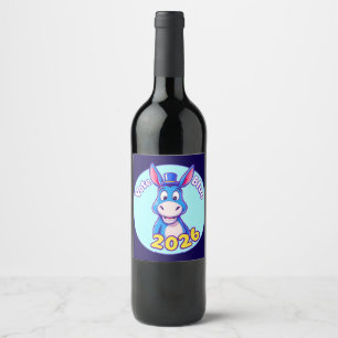 vote blue in 2026 wine label