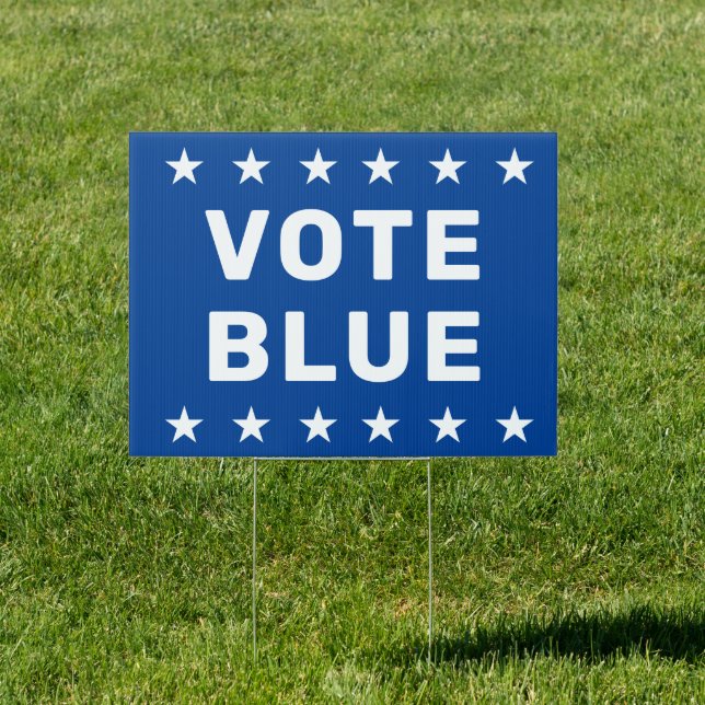 Vote Blue Kamala Harris Tim Walz  Sign (Insitu)