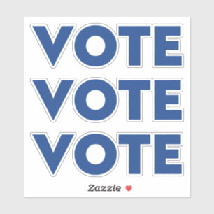 "Vote" Blue letters, 3 stickers per sheet