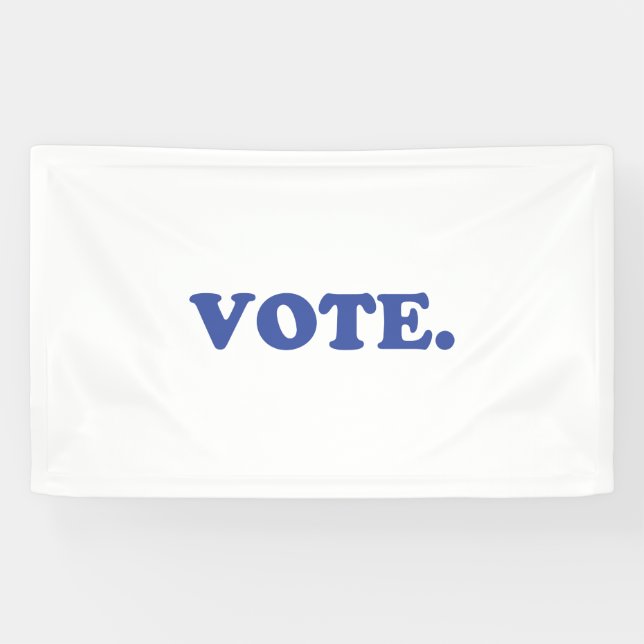 "Vote" blue letters, white background Banner (Horizontal)