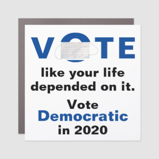 Vote Blue - Life Depends On It Square Car Magnet