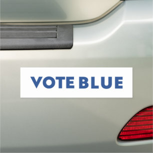 Vote blue modern bold typography blue and white car magnet