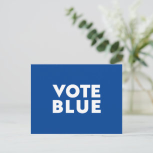Vote Blue modern bold typography white blue Postcard