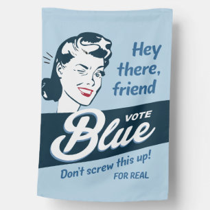 Vote Blue No Malarkey Flag Retro Funny