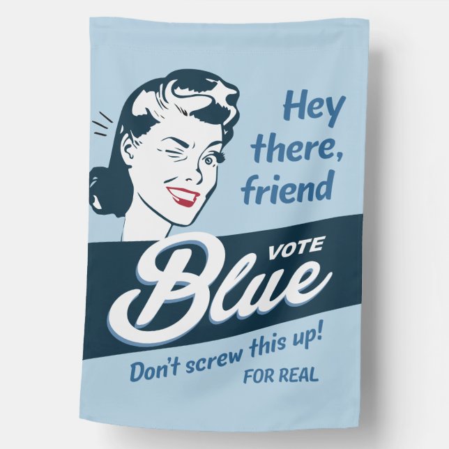 Vote Blue  No Malarkey | Flag | Retro Funny (Front)