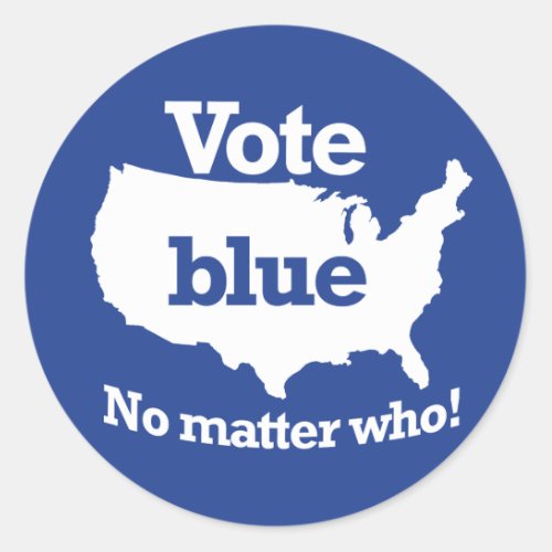 Vote Blue No Matter Who Classic Round Sticker