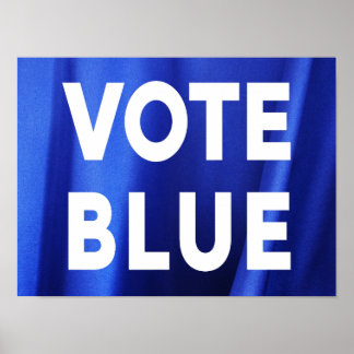 Vote Blue on Blue Silk Photo Election Poster