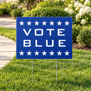 Vote Blue Patriotic Stars Democrat Election Sign