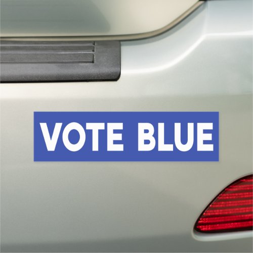 Vote Blue political bold white text on blue Car Magnet