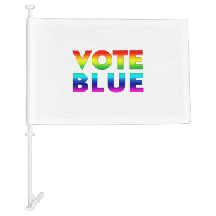 Vote Blue - pride lgbtq lgbt rainbow Car Flag