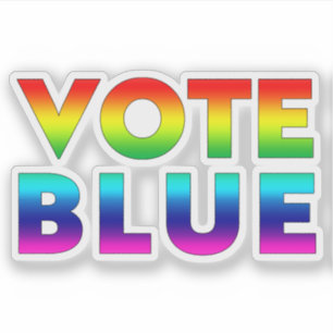 "Vote Blue" pride lgbtq lgbt rainbow colors Sticker