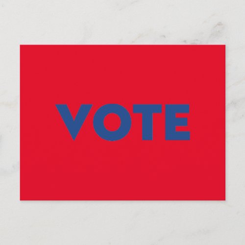 vote blue red postcard