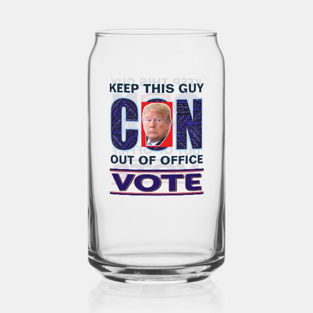 Vote Blue Resist 2024 Presidential Can Glass (Front)
