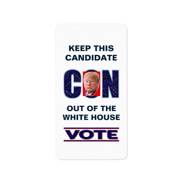 Vote Blue Resist 2024 Presidential Rectangle Label (Front)