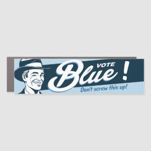 Vote Blue Retro Guy Car Magnet