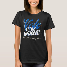 Vote Blue Retro Style Word Art T-Shirt