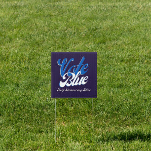 Vote Blue Retro Style Word Art Yard Sign