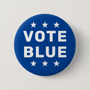 Vote Blue sign Button