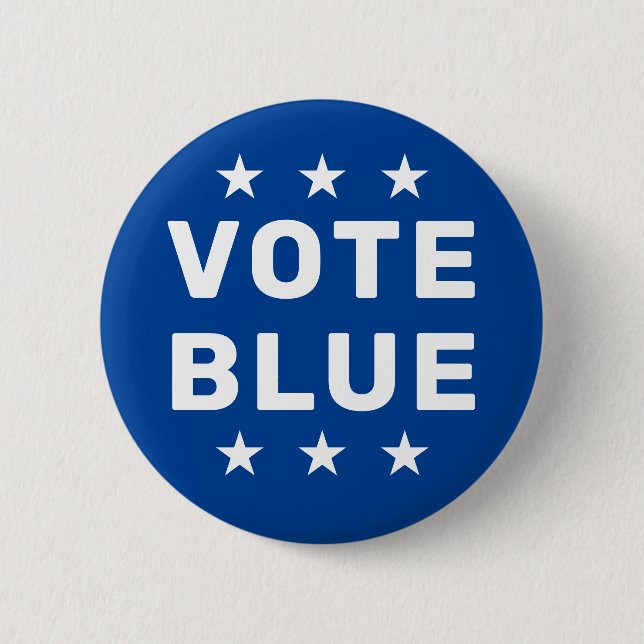 Vote Blue sign Button (Front)