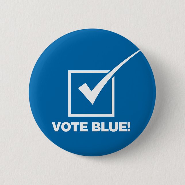 Vote Blue - Solid Button (Front)