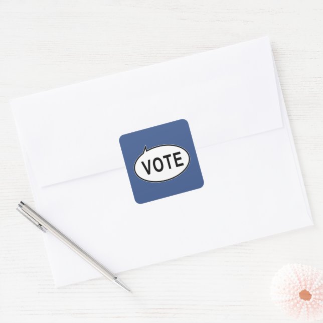 VOTE - Blue Square Sticker (Envelope)