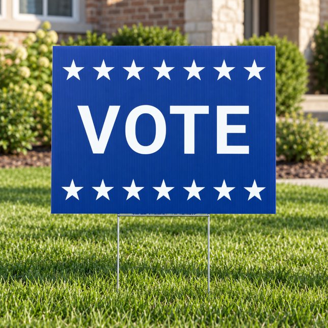 Vote Blue Star Border Yard Sign (Creator Uploaded)
