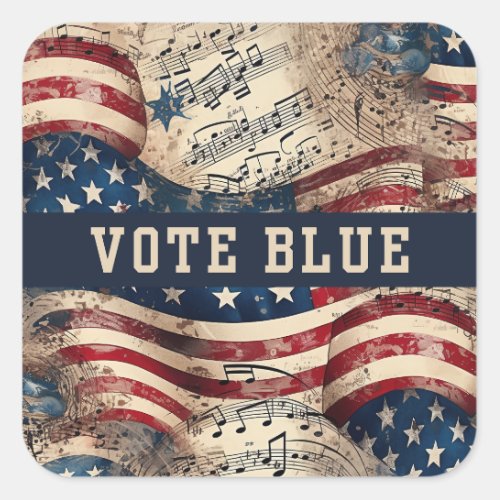 Vote Blue Sticker Democratic Party Election 2024 Square Sticker