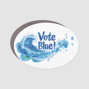Vote Blue! Tsunami Wave Car Magnet