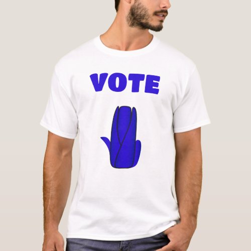 Vote Blue Tulip Read Between the Lines T_Shirt
