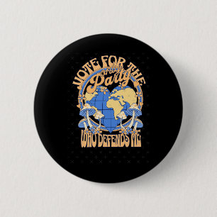 Vote Blue Vote For Earth Sticker Button