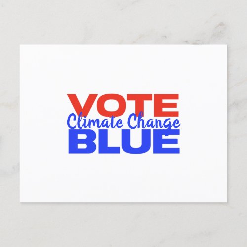 Vote Blue Voting USA Democratic Climate Change Postcard