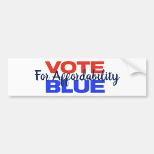 Vote Blue Voting USA Democratic Political Red Blue Bumper Sticker