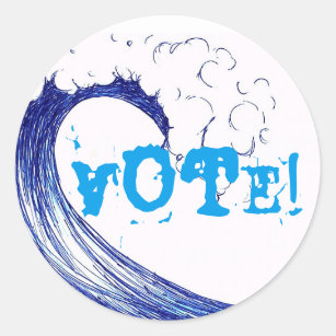 Vote! Blue Wave 2020 Classic Round Sticker