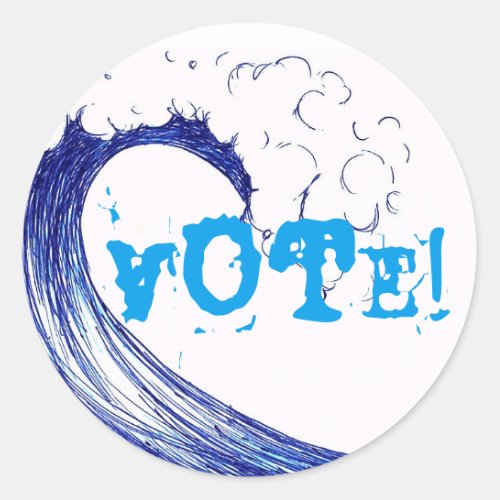 Vote Blue Wave 2020 Classic Round Sticker
